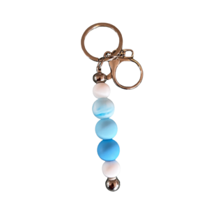 Perlen Schl&uuml;sselanh&auml;nger Blaut&ouml;ne