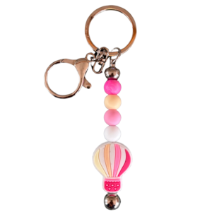 Perlen Schl&uuml;sselanh&auml;nger rosa "Hei&szlig;luftballon"
